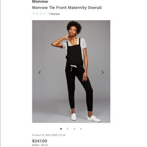 Monrow Tie Front Maternity Overall NWT